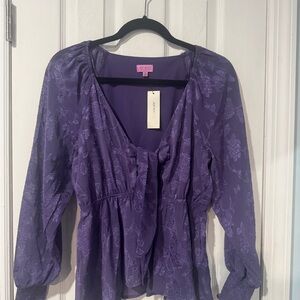 Spring Sale: Francesca's Collections Purple Floral Blouse